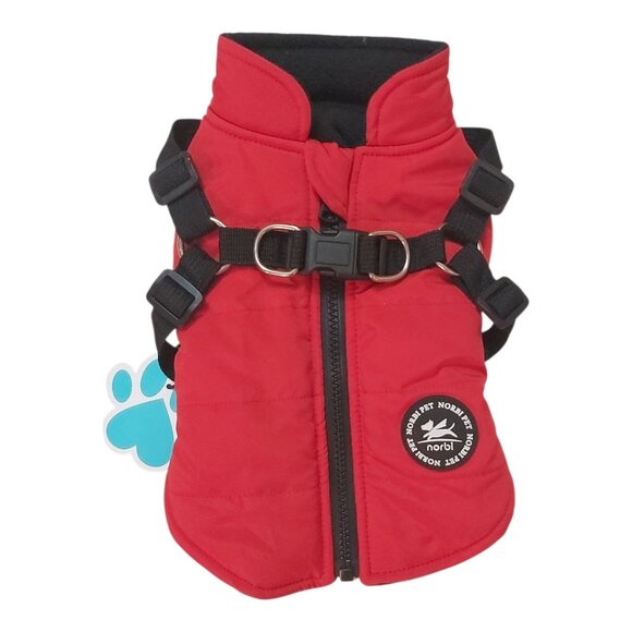 Norbi Pet Other - Norbi Pet Dog Coat Size XS - Red Padded Harness Jacket